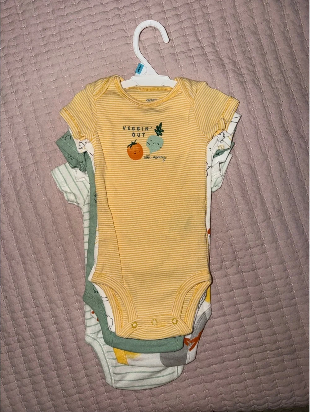 Carter’s Baby Bodysuits 6M – 5-Pack NWOT | Veggin’ Out, Love You, Safari